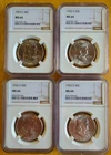 Lot Of 4 Coins  🌟1952 & 1953 S Franklin Half Dollar Silver - NGC MS64 🌟