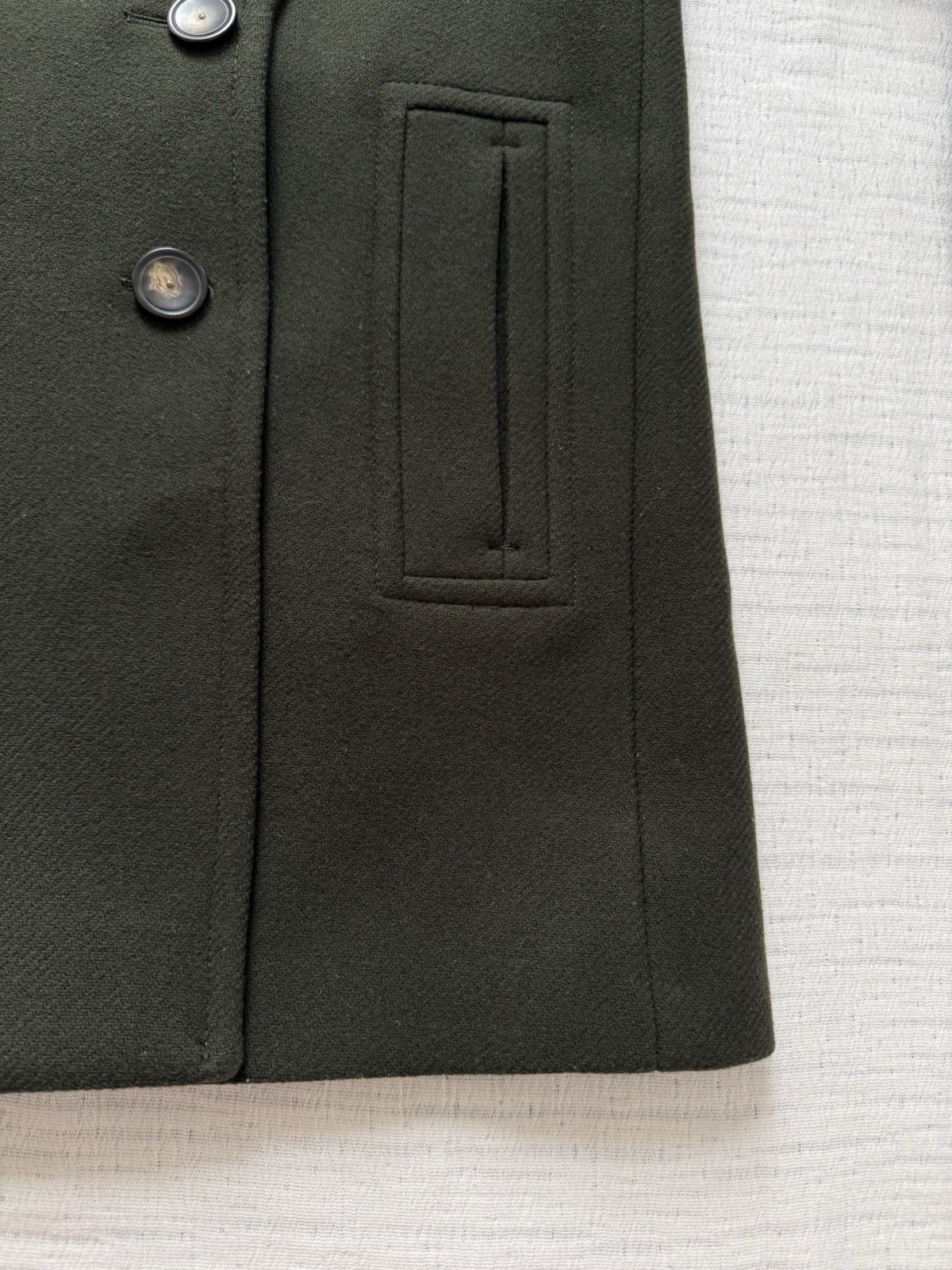 Reiss Felix Double Breasted Wool Peacoat Khaki Green UK 10 image 10