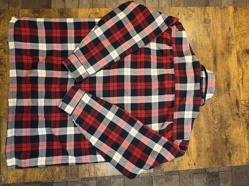 Giacca camicia LL Bean uomo media-regolare rossa a quadri foderata in pile flanella - Foto 17 di 20