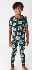 New Little Sleepies Disney Pixar Snow Globes Pj Pajama 2pc Set Christmas Bamboo
