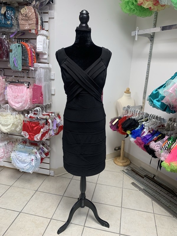 Size 19 LBD Black Bodycon Exposed Zipper Prom Cocktail Party Dress NWT