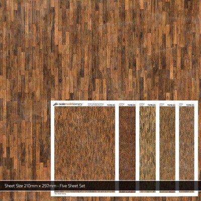 OO/HO Worn Wooden Flooring Texture Paper (5 sheets) TX298