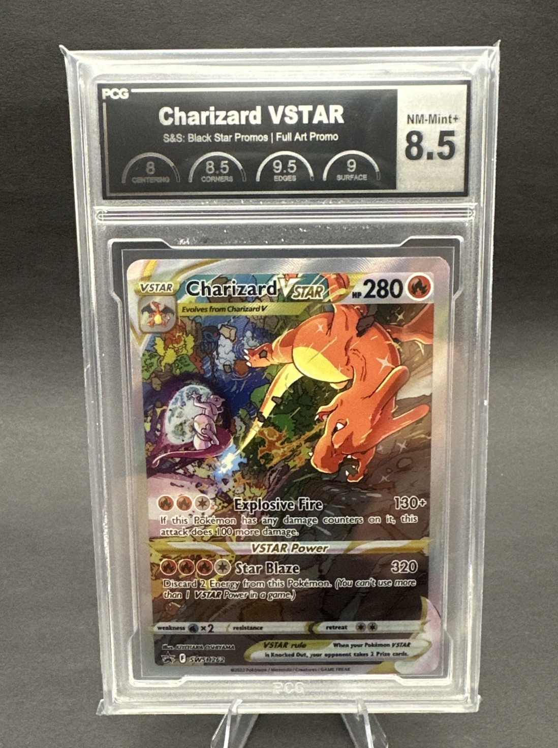 Pokemon Charizard VSTAR Black Star Promo SWSH262, Premier Card Grading 8.5