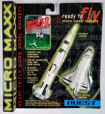 QUEST MICRO MAXX SET 2 ready-to-fly MODEL SATURN V ROCKET SPACE SHUTTLE toy SET
