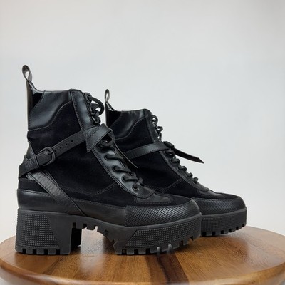 Womens Louis Vuitton Laureate Platform Desert Black Suede Combat