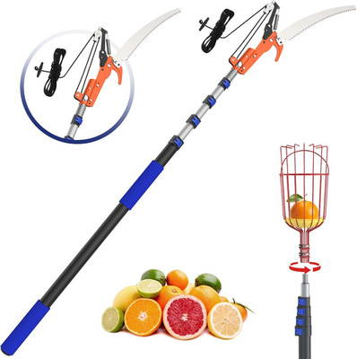 26FT Reach Pole Saw, Telescoping Tree Trimmer with 5-20FT Extension Pole, Sharp