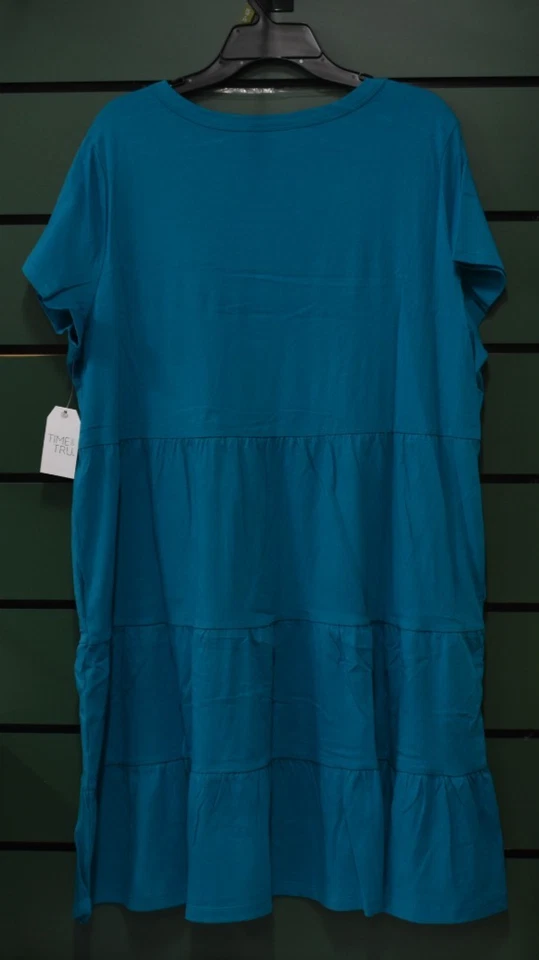 Vestido para mujer Time & Tru tejido en capas X-LARGE (16-18) Deep Sea nuevo con etiquetas Foto 2 de 2