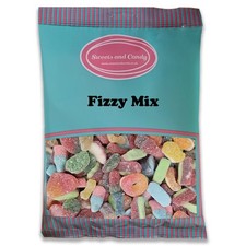 Fizzy Mix 1Kg - Assorted Fruit Flavour Fizzy Jelly Sweets in a Bulk 1 Kilo Bag