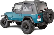 Replacement Soft Top Fits Jeep Wrangler 1988-1995 Yj Black Denim Fabric Only Us