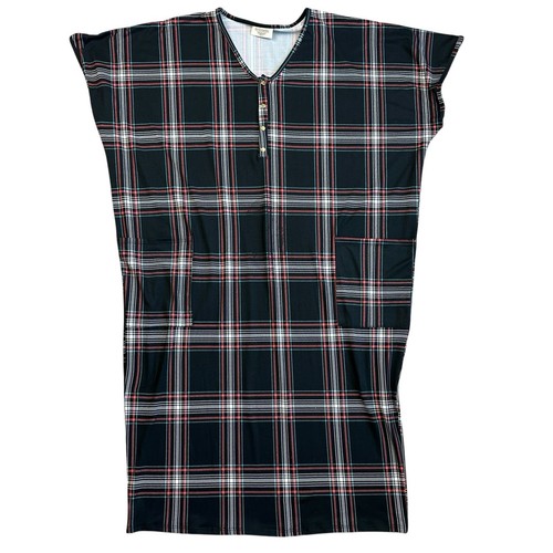 Dwell & Slumber Cocoon House Dress Nightgown Black Plaid Butter Soft One Size - Picture 1 of 10