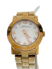 MARC JACOBS MBM3078 Quartz Analog SS White Gold Mens Watch Excellent JAPAN