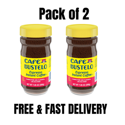 #ad PACK OF 2 Cafe Bustelo Espresso Style Dark Roast Instant Coffee 7.05 oz Jar $10.30