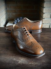 Churchs Burwood Pre Prada Mens Brown Leather Brogue Oxford Shoes Dress UK 8.5 G