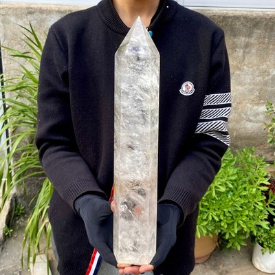 7.49LB Natural Clear Crystal Obelisk Quartz Energy Tower Point Reiki Healing Gem