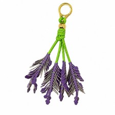 Flower Bag Charm for Leather Floral Tassel Keychain Purse Accessory