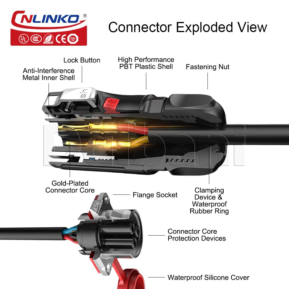 12 Pin Male Quick Connect Waterproof In-Line Power Connector | eBay