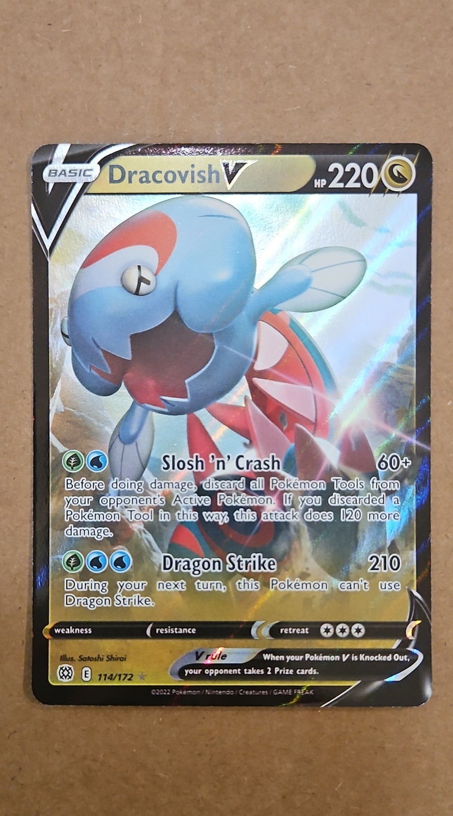 Pokemon Dracovish V 114/172 Swsh09: Brilliant Stars Holo NM TCG CCG 