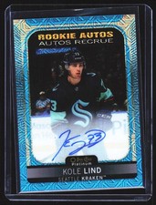 2021-22 O-Pee-Chee Platinum #R-KL Kole Lind Rookie-Autographs-Blue-Traxx