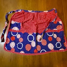 Vintage 1950s Half Apron Smock 2 Pockets American country cottage core trad