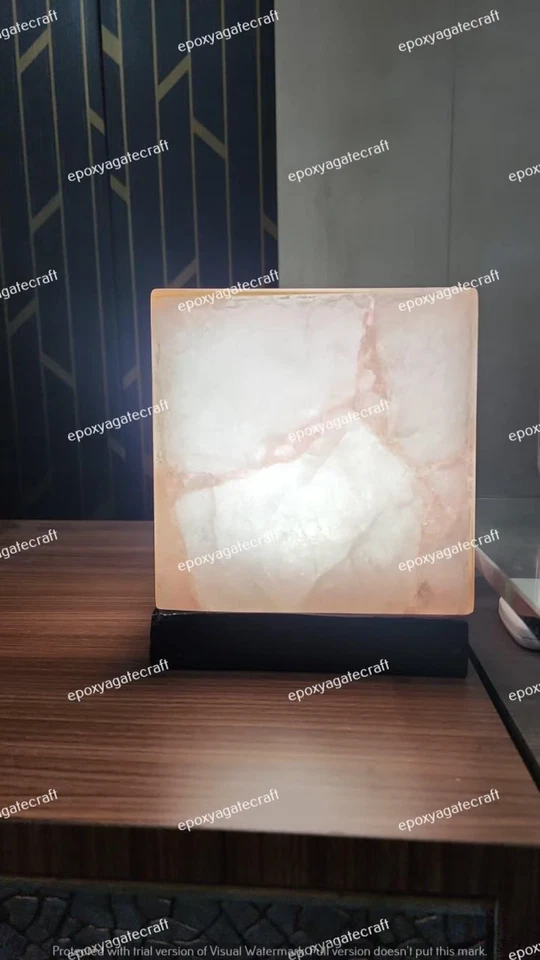 Lámpara de cuarzo rosa: piedras preciosas de cristal, curación de Reiki Foto 3 de 4