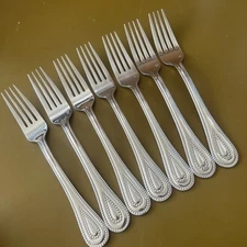 7 Dinner Forks FAMPOUX by Cuisinart Elite stainless steel flatware