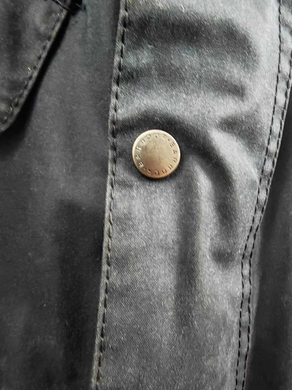 Barbour International Duke Waxed Cotton Jacket Navy Men's Size XL Biker Coat image 9