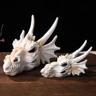 Aquarium Decoration Dragon Head Skull Statue Skeleton Ornament