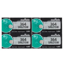 4 Murata Replaces Sony 364 SR621SW Silver Oxide Batteries 1.55 Volt