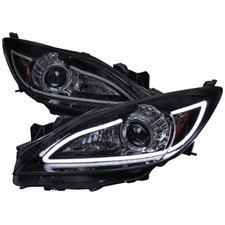For 10-13 Mazda 3 Black Smoked Projector Headlight Led Dlr Strip Amber Corner
