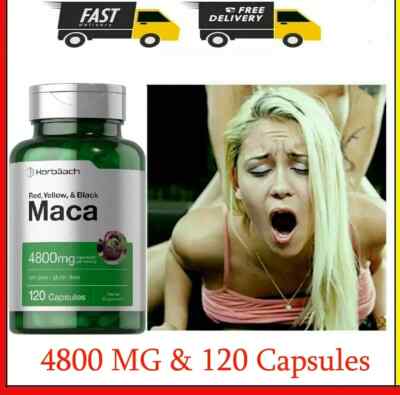 Maca Root Capsules 4800 mg | 120 Pills Peruvian Maca Extract for Men Gluten Free