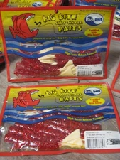 2 Packs Big Bite Saltwater 4" Bio Shrimp Fishing Baits Strawberry White Tail