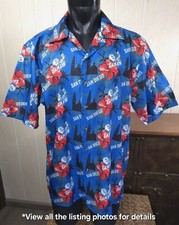 San Diego Gulls Button Up Hawaiian Shirt Ice Hockey Give Away Sz XL