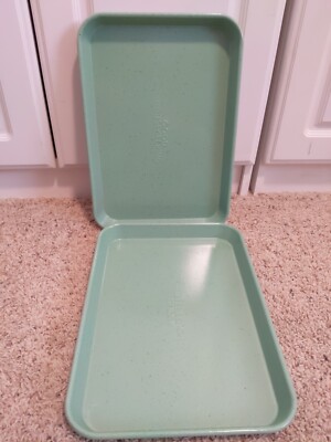 Good Housekeeping 2 Micro Sheet Pans Green Speckle Enamel  13.75x9.5x1'' Nonstick