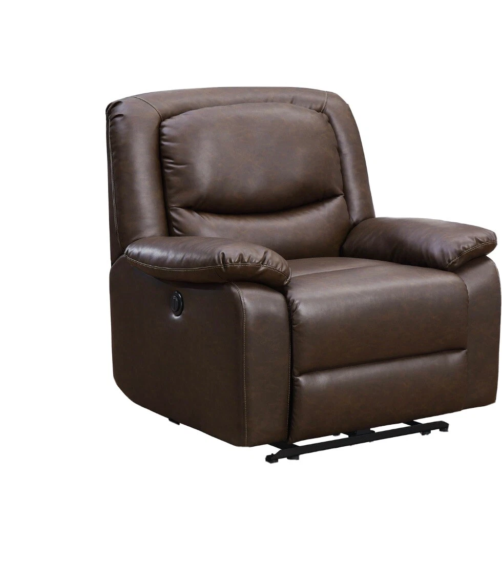 Serta Push Button Power Recliner with Deep Body Cushions Brown