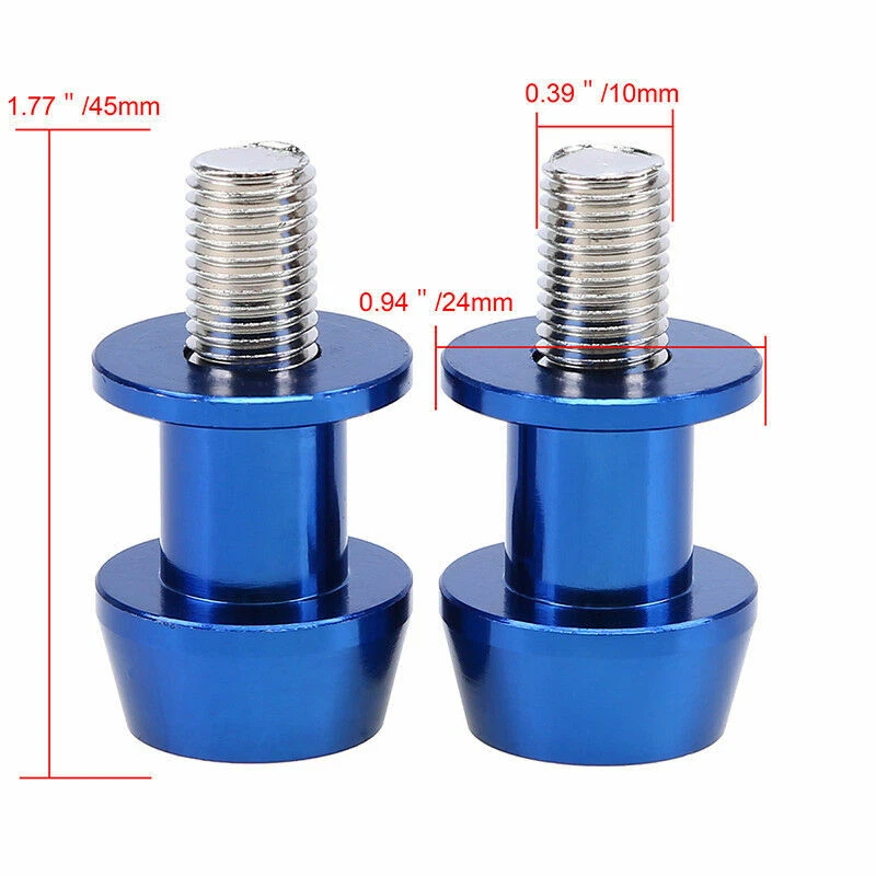 Par de carretes basculantes tornillos de soporte deslizante para motocicleta con perno de rosca de 10 mm Foto 2 de 4