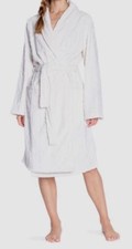  98 PJ Salvage Women's Ivory Microfiber Sleepwear Plush Tie Cable Robe Size XL