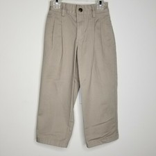 Arrow Boys Chino Pants Size 4 Reg Khaki Zip Elastic Waist Pockets Pleated Tan