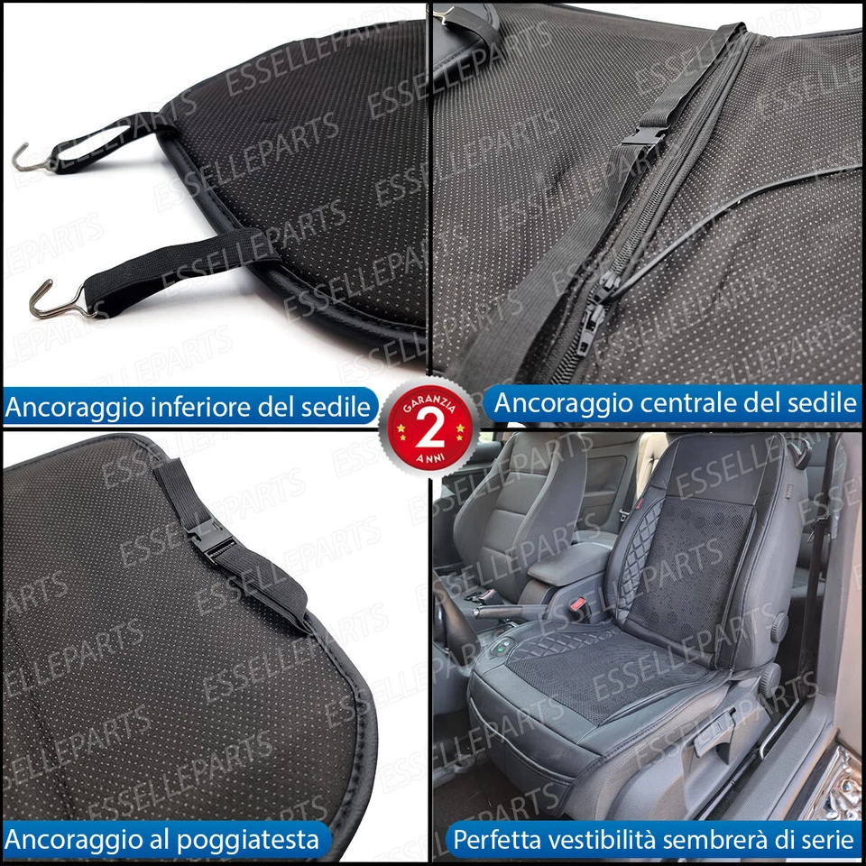 COPRI SEDILE VENTILATO 24 VENTOLE TRASPIRANTE FORD C-MAX 2 CON BORDO SIMILPELLE - Immagine 3 di 4