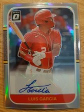 2021 DONRUSS OPTIC RETRO '87 SIGNATURES SILVER HOLO LUIS GARCIA WAS NATIONALS