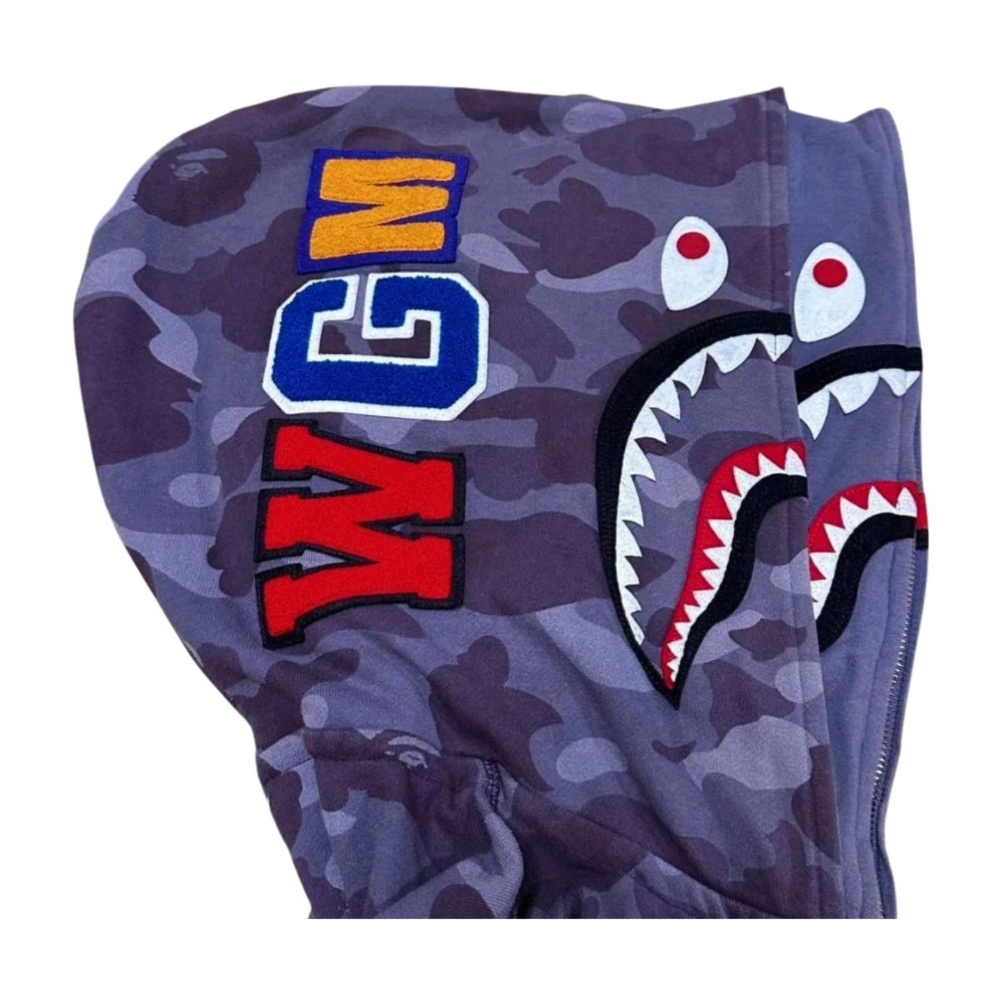 A BATHING APE (BAPE) Felpa con cappuccio doppio squalo A Bathing Ape taglia XL full zip usata