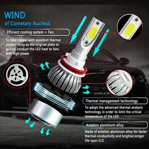for Toyota Tacoma 2016 2017 2018 2019 - 6x 6000K LED Headlight + Fog Light Bulbs - Picture 11 of 12