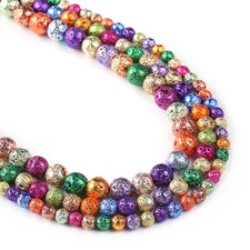 Multicolor Lava Beads 6 8 10mm Volcanic Stone Round Beads 15" Full Strand 103040