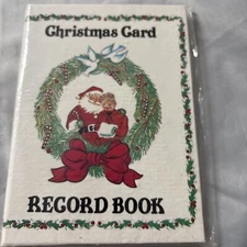 Vintage Christmas Card List Book Record Book Santa Claus  Unused 7x5 E-14