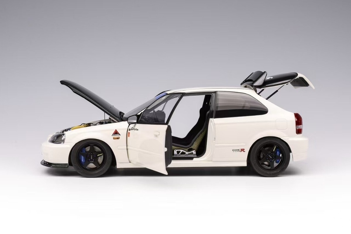 [美品]1/18 Honda CIVIC (EK9) Type R White NEW 1:18 JDM Honda Civic Type R EK9 White Resin Model Rare