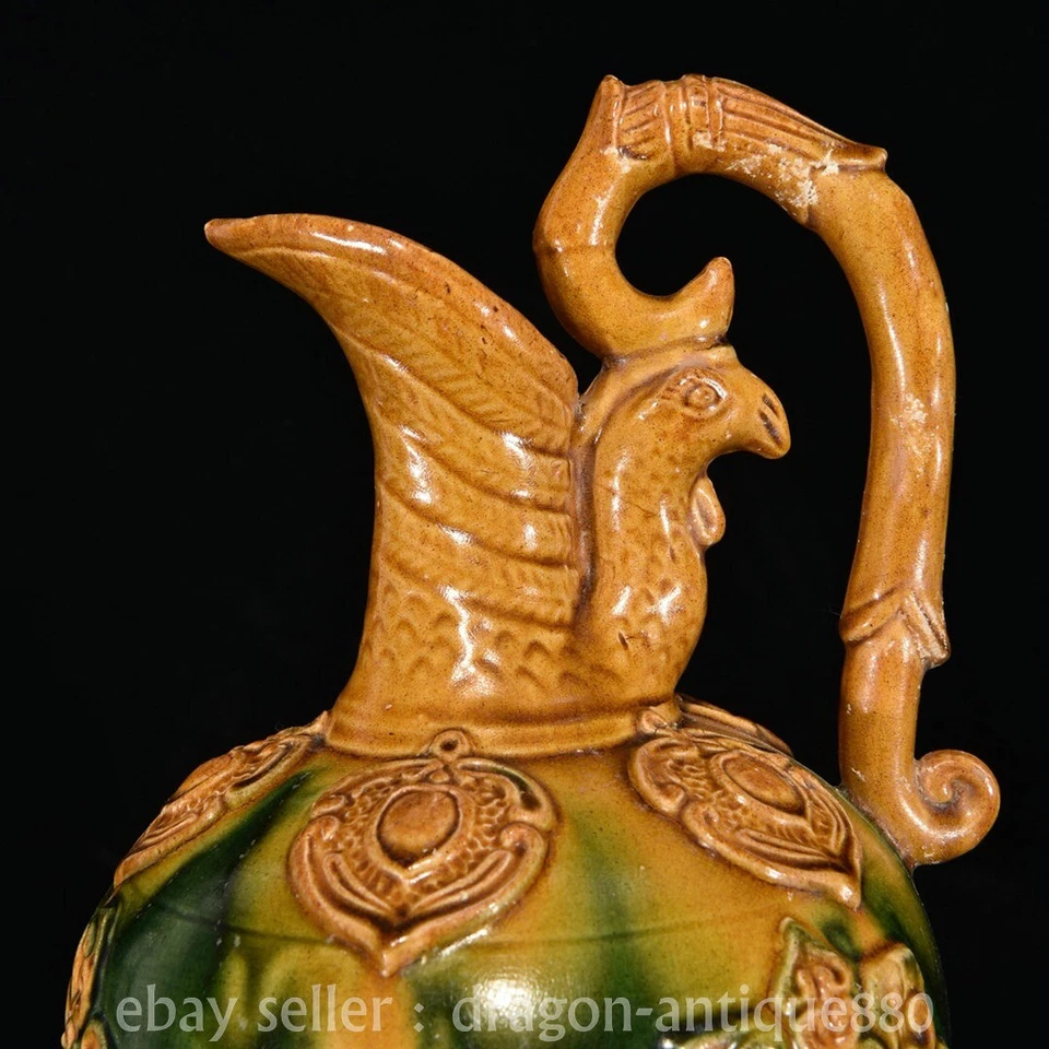 Tetera tetera Fengshui Phoenix cerámica Tang Sancai antigua dinastía china de 12" Foto 4 de 4