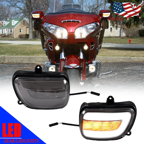 TCMT Front LED Turn Signal Lights Pair For Honda Goldwing GL1800 (2001-2017) & F6B (2013-2017)