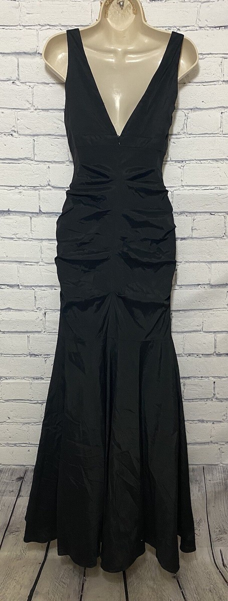 Xscape Joanna Chen Black Formal Prom Ruched Mermaid Dress Womens - Main Image