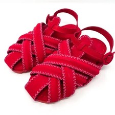 Farm Rio | Retail $195|Blogger Style |NWT|Red Zig Zag Stitch Sandals |Size 7