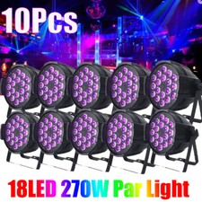 10PCS 270W 18 LED RGB Stage Lighting PAR Light Beam DMX Party Disco DJ Lights