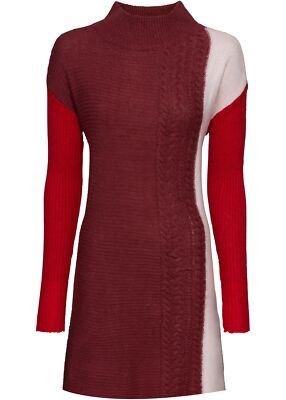 Strickpullover Gr. 40 Rot Bordeaux Zartrosa Damen Langarm Strick-Pulli Neu